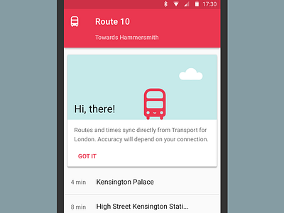 MyStop Welcome UI android bus card iot material mystop physical web ui web app welcome