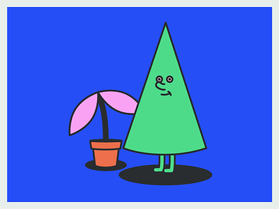 Cone Dude cartoon character cone design fun illustration outline plant shapes