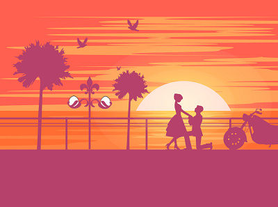 Rat Painting Illustration - Sunset ai illustration ui