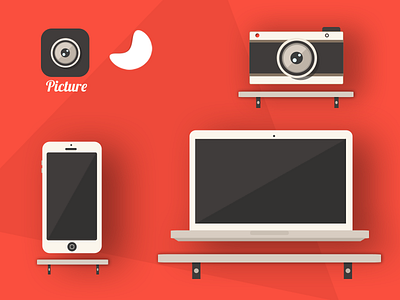 Picture Project flat icon iphone macbook mockup