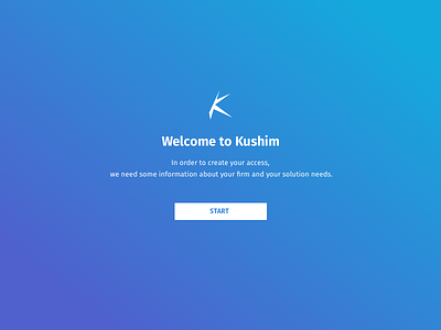 Welcome Page - Kushim landing start welcome