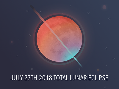 Total Lunar Eclipse illustration moon planet sketch space star travel