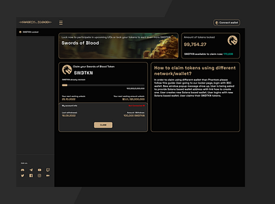 Launchpad design for Swordsofblood (desktop view) app azerbaijan baku crypto design swordsofblood token ui ux