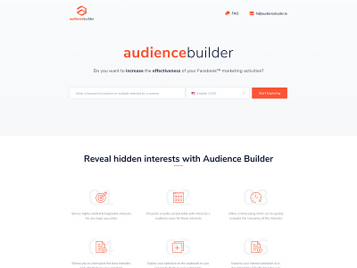Homepage audiencebuilder branding design saas landing page ux-ui