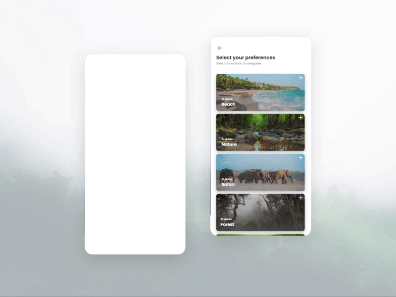 Motion Design on travel management application