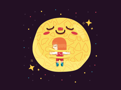 kidlit safety pins character childre girl illustration kid kidlit moon space vector