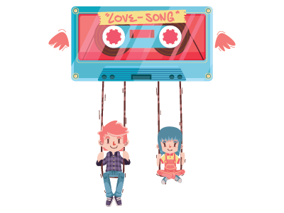 Love Song cassette charcterdesign illustration ison love mixtape music song vector