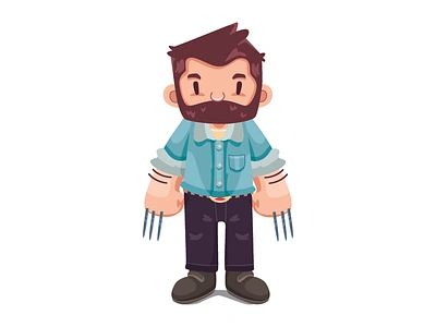 Logan character design illustration logan superhero vector wolverine xmen