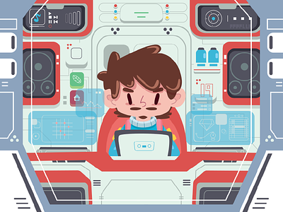 New Adventure adventure astronaut character illustration outerspace spaceship