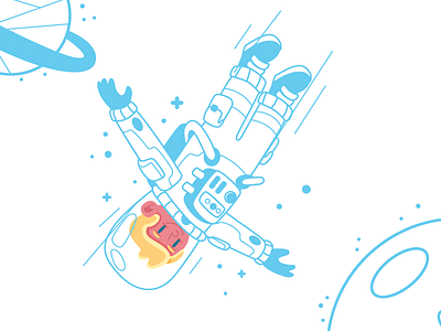 If I just let go, I'd be set free 2d astronaut character explorer illustration outer planet space spaceman