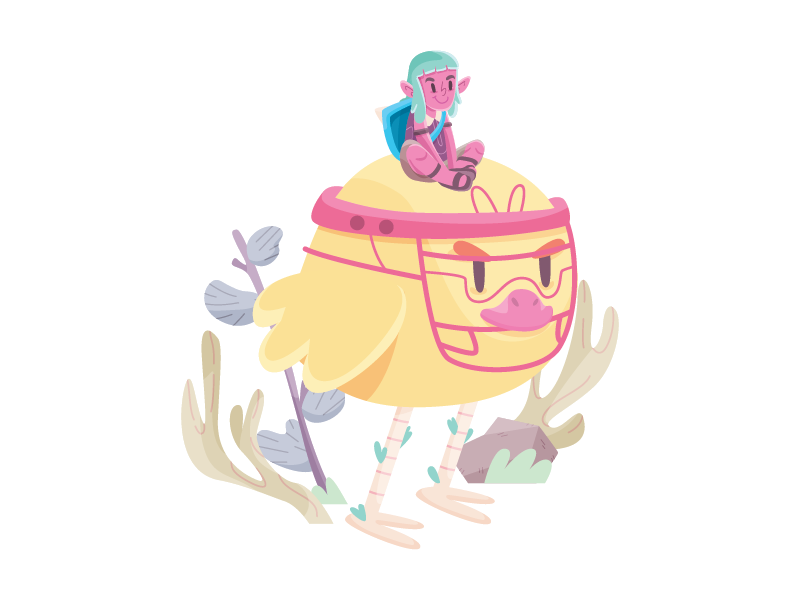 We ready for next battle adventure fantasy animal 2d character illustration