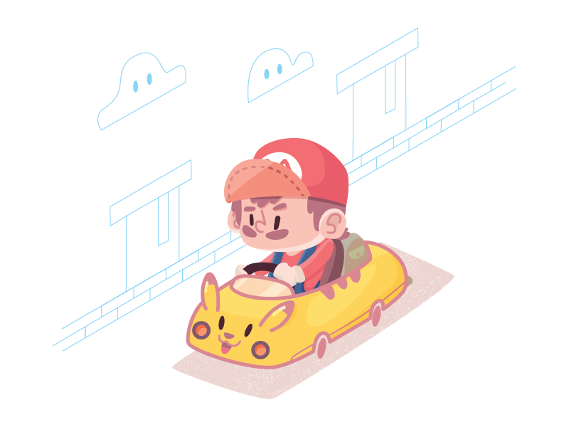 Mario + Pikachu character game pikachu mario pokemon nintendo illustration