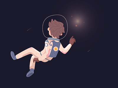 Hope adventure astronaut character illustration outerspace universe