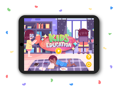 Kids Education apps book character design education game illustration kids room vector