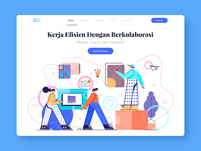 Collaboration character collaboration design illustration landing page pattern people teamwork vector work