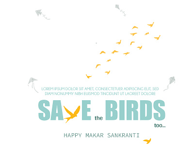 makar sankranti celebration design flat illustraor illustration makar sankranti save birds vector