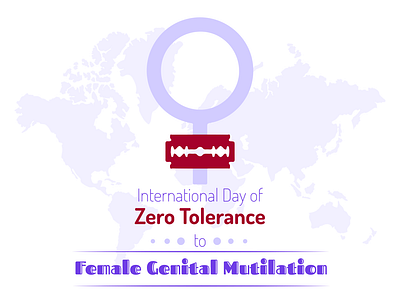 International Day of Zero Tolerance to Female Genital Mutilation design flat illustraor illustration typography vector