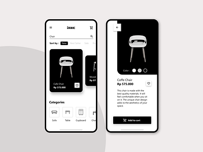 Furniture Apps - iKAE app branding design furniture furniture app furniture store logo minimal minimalist monochrome typography ui ux vector
