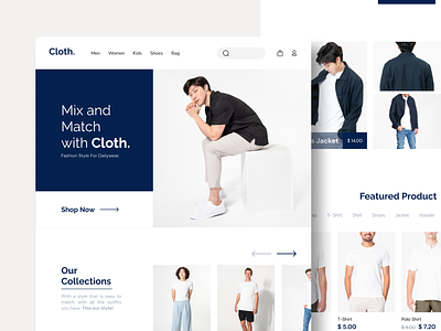Cloth👕 - Fashion Store Website branding catalog catalogue clothes e-commerce fashion fashion shop fashion store landing page online shop product page shop shopping store web design website