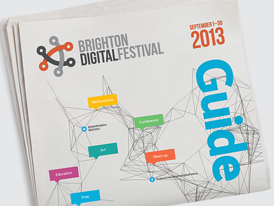 Brighton Digital Festival Guide branding brighton digital festival logo newspaper programme