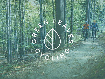 Further Green Leaves Cycling exploration branding cycling logo symbol