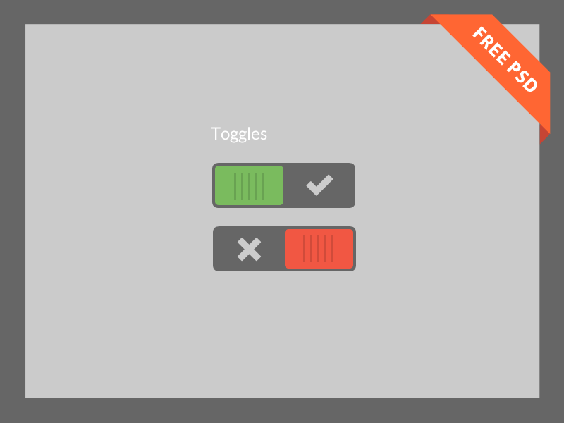 Flat Toggles free PSD toggles ui flat free psd onoff