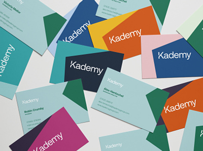 Kademy Business Cards branding colour logo print