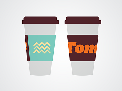 Tom branding cafe coffee logo symbol tom zig zag