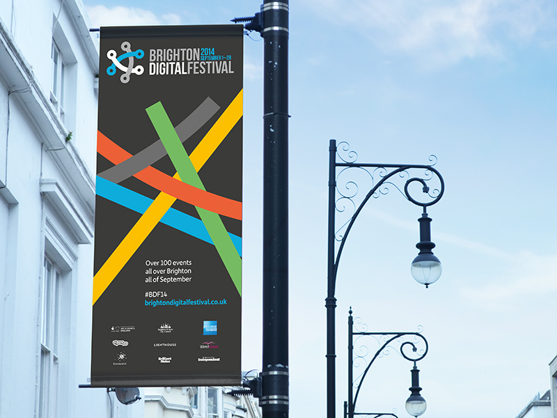 Brighton Digital Festival Lamppost Banner 2014 by Studio Kidd on Dribbble