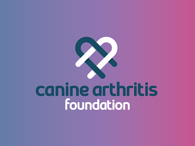 Canine Arthritis Foundation Monogram brand ca canine arthritis dog heart logo monogram pink purple vet