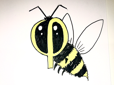Phi-bee character golden ratio maths phi sketch