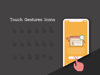 Touch Gestures Icons app finger icon illustrator mobile touch vectors