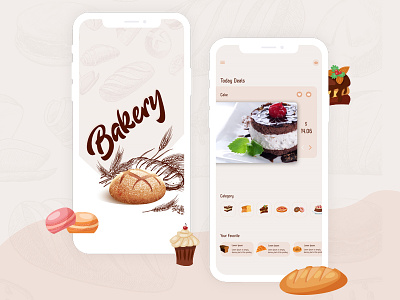 Bakery Shop app bakery icon illustrator mobile photoshop screen shop ui
