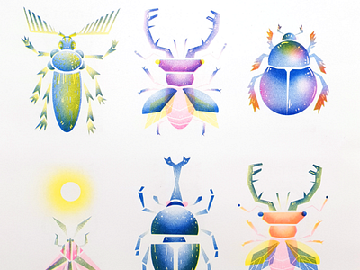 Zohara Riso beetles art design illustration nature riso