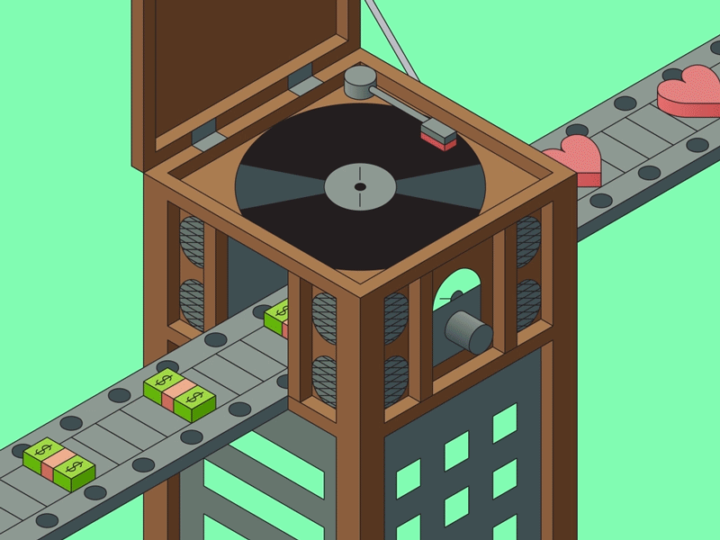 Music Industry after effects animation animation design illustration isometric illustration loop motion graphics vector