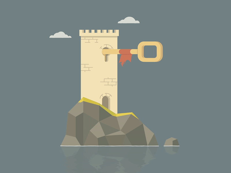 Lock Tower adobe illustrator after effects animation animation castle concept design fantasy gif graphic art illustration lock tower loop motion graphics tower vector