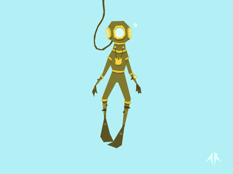 Scubuoy (Sharp Characters Collection - 2/7) after effects animation character character concept character design dive diver illustration loop man motion graphics ocean scuba diver scubuoy sea sharp sharp characters swim swimmer vector