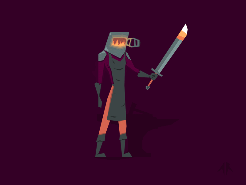Embersmith (Sharp Characters Collection - 3/7) after effects after effects animation animation blacksmith character character concept character design concept design fantasy furnace gif illustration loop man motion graphics sharp sword vector