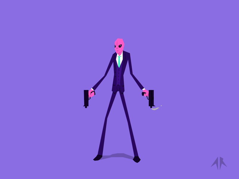 Hit-Martian (Sharp Characters Collection - 6/7) after effects alien animation assassin character character concept character design concept creature design extraterrestrial fantasy hit man hitman illustration illustrator loop monster sharp vector