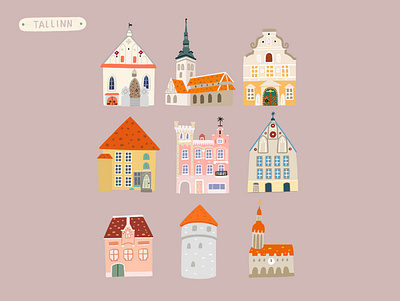 Tallinn arhitecture building illustraion tallinn travel