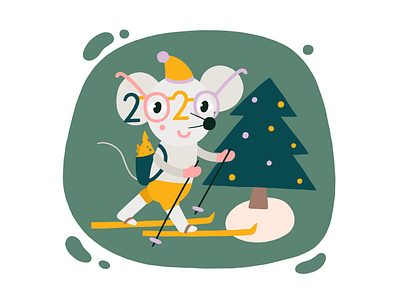 Happy new year 2020 character happynewyear illustration mouse