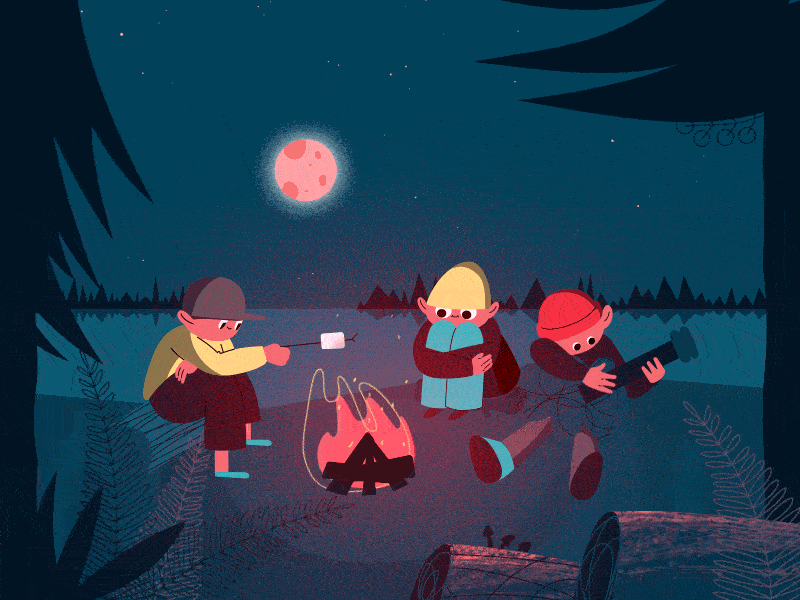 Camping with the lads animation design illustration motiondesign motiondesignschool vector