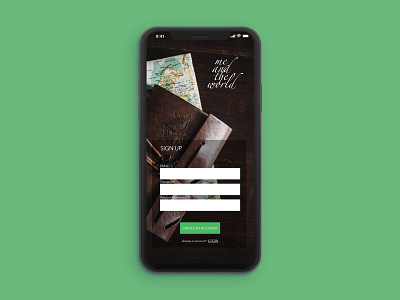 Sign up page for a travel diary app dailyui 001 illustration signup page sketch uidesign