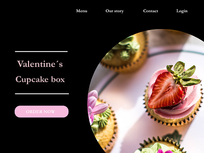 Valentine´s Cupcake box cake dailyui003 landingpage sketch uidesign