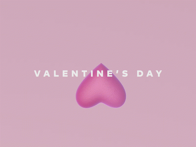 Valentine's Day 3d animation animation cinema 4d heart pink purple