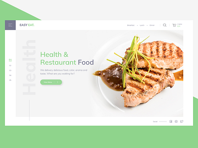 Landing Page Delivery Restaurant Food dailyui food full page health landing page minimalist design restaurant