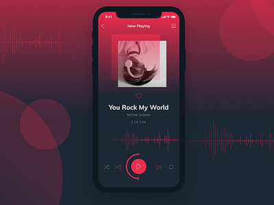 Music Player dailyui mobile app scrren music player