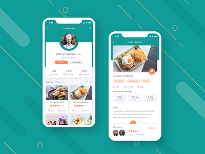 Profile page dailyui food mobile app scrren profile page