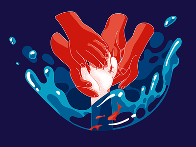 Pull out of water bubble design drown friends hands help hope illustration life pull save save life saving team trapped water