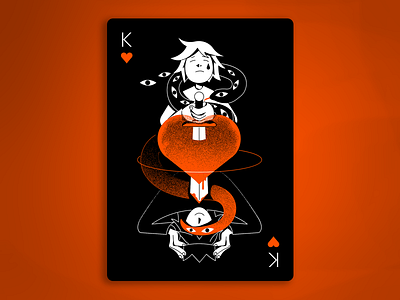 King Hearts cards design game hearts illustration kill king love poker poker cards